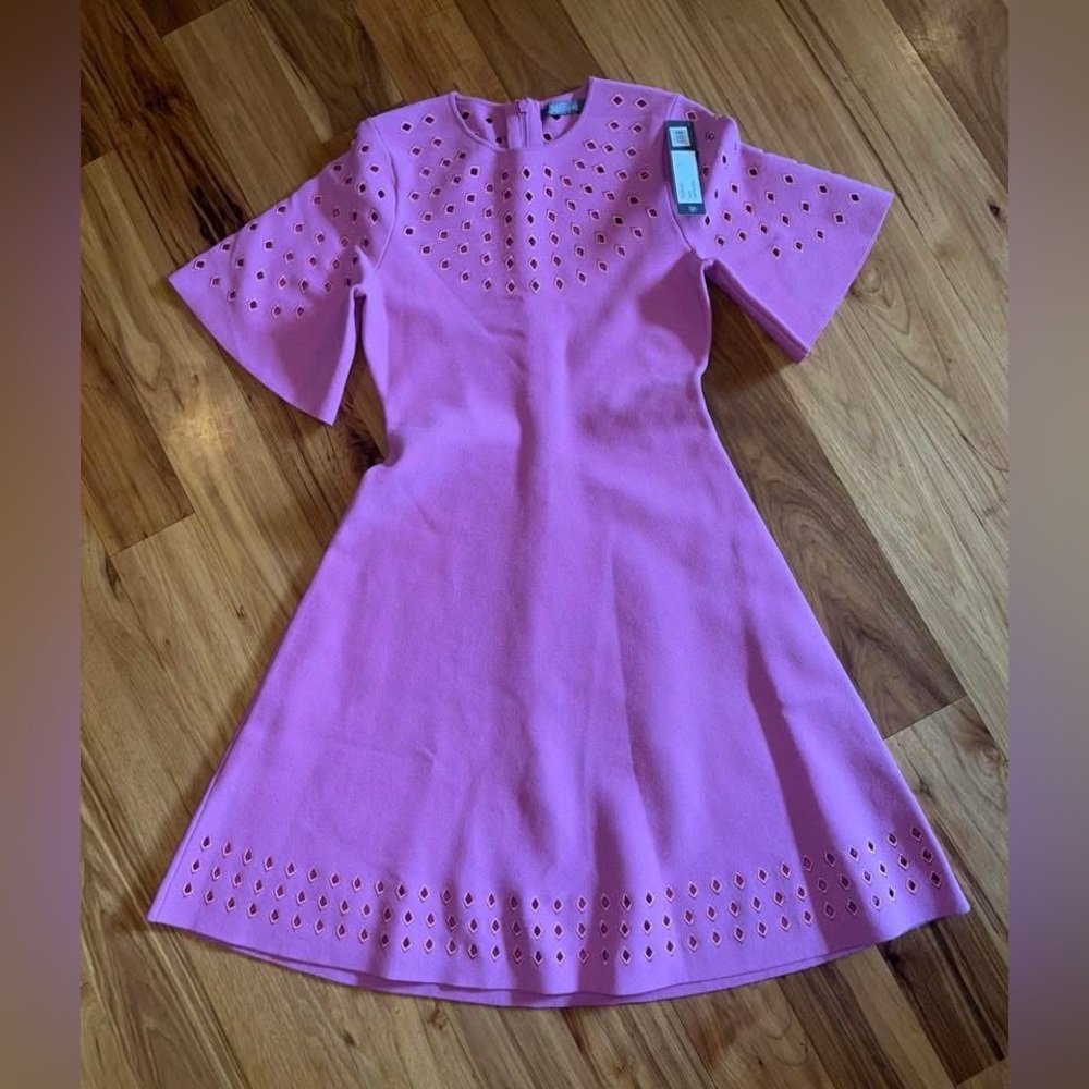 Lela Rose Diamond Eyelet Flare Hem Dress, womens small, NWT ($1590)! Gift! 🎁 - Picture 3 of 4